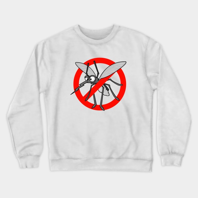 Angry mosquito in red strike Crewneck Sweatshirt by VizRad